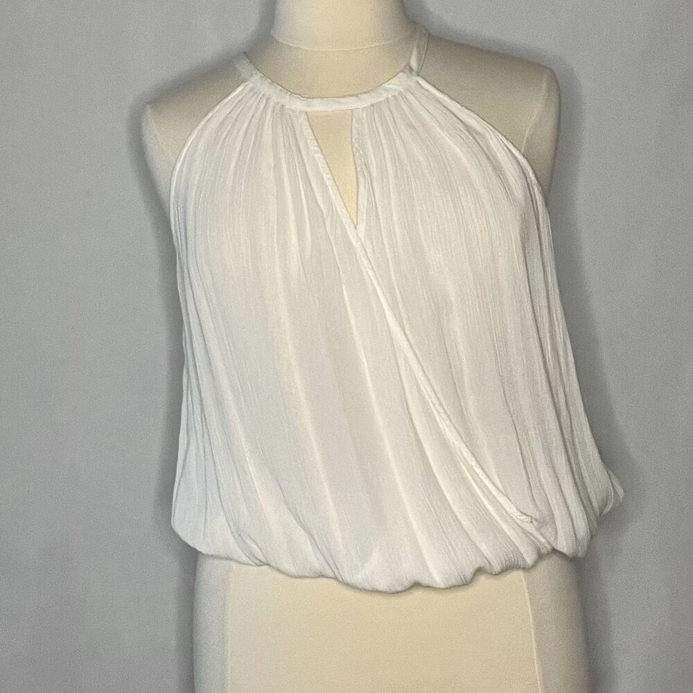 INC International Concepts® Halter-Inspired White Surplice Top - Size X-Large